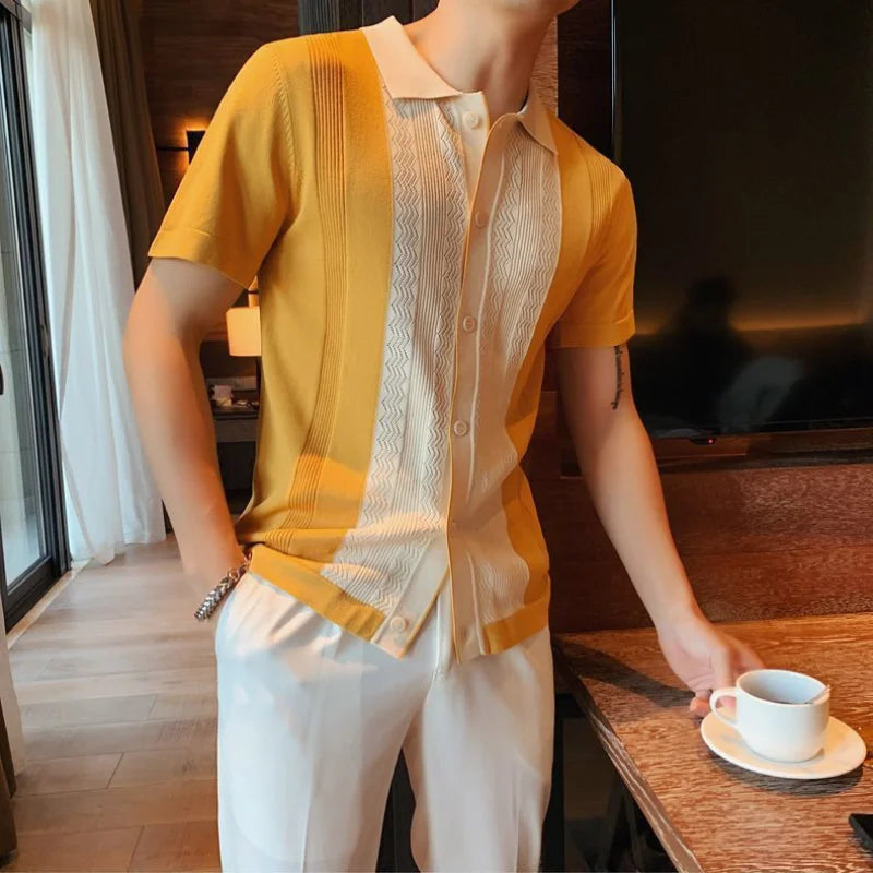 Men Short Sleeve Knit Shirt