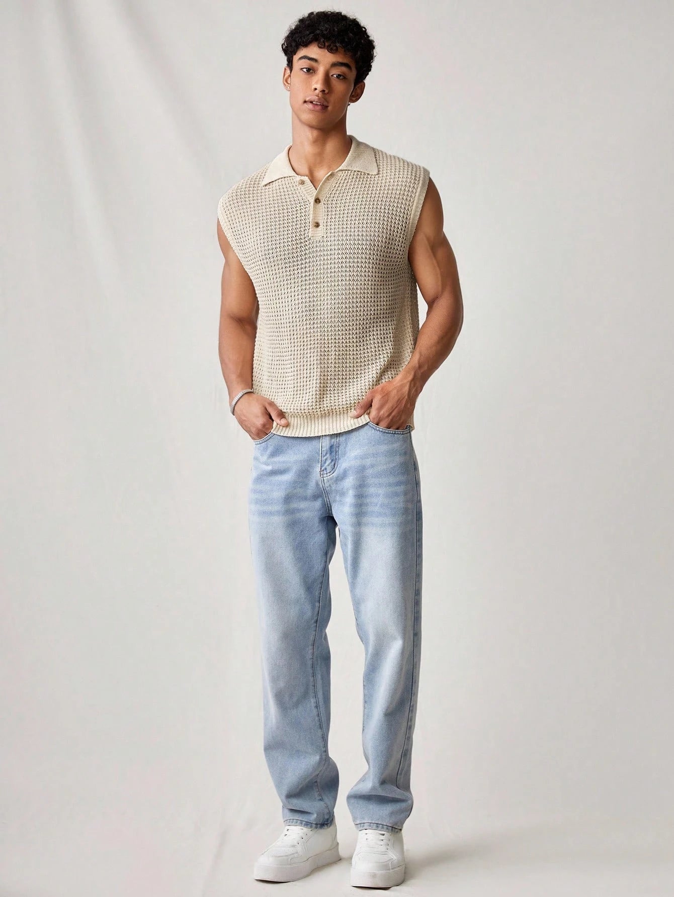 Men’s Knit Polo Tank – Summer Casual Vest