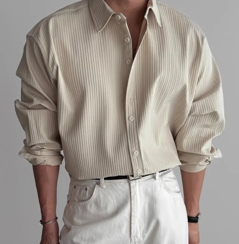 Men Long Sleeve Solid Casual Shirt