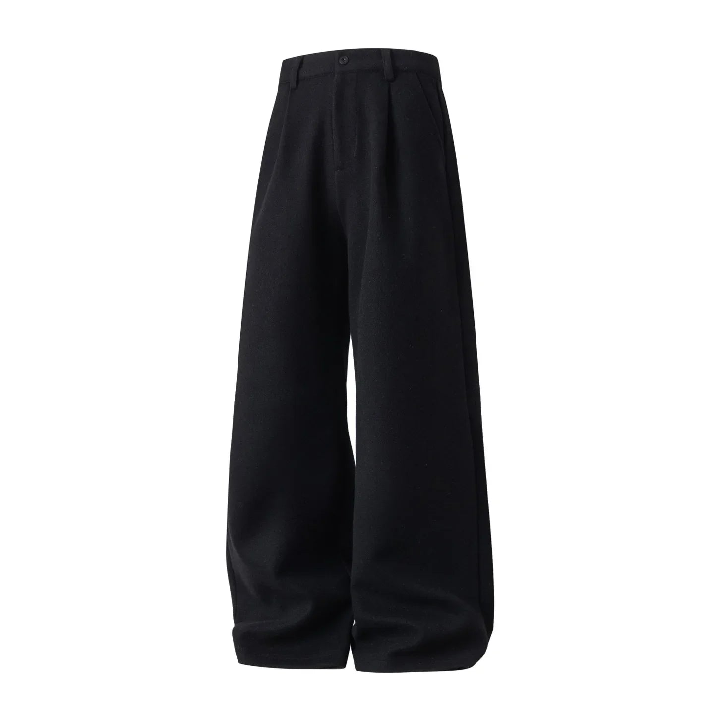 Men Solid Wide Leg Casual Trousers