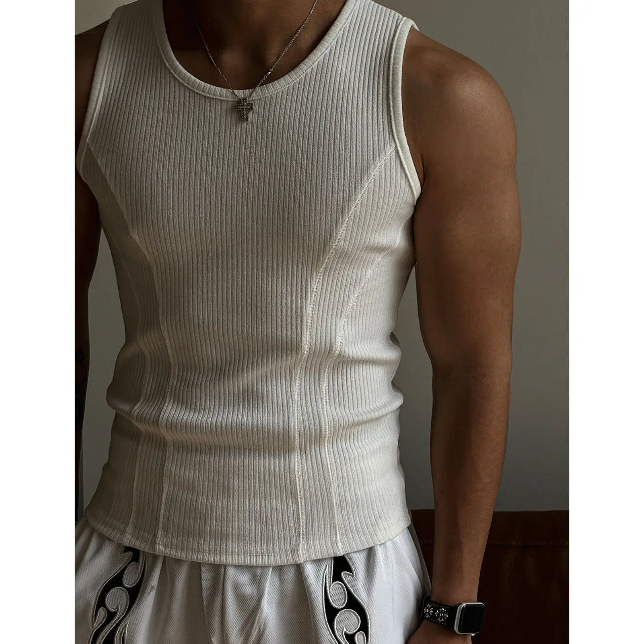 Men Ribbed Sleeveless Tank Top
