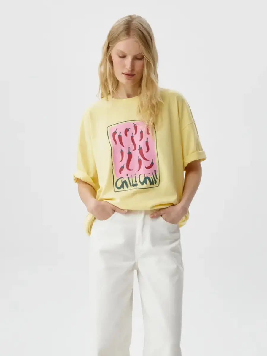 Women’s Retro Y2K Printed Loose T-Shirt – Casual Short Sleeve Top