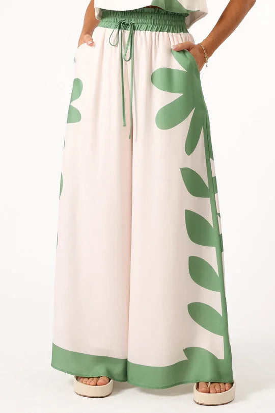 Women’s Printed Vest & Wide Leg Pants Set – Sleeveless Summer Outfit