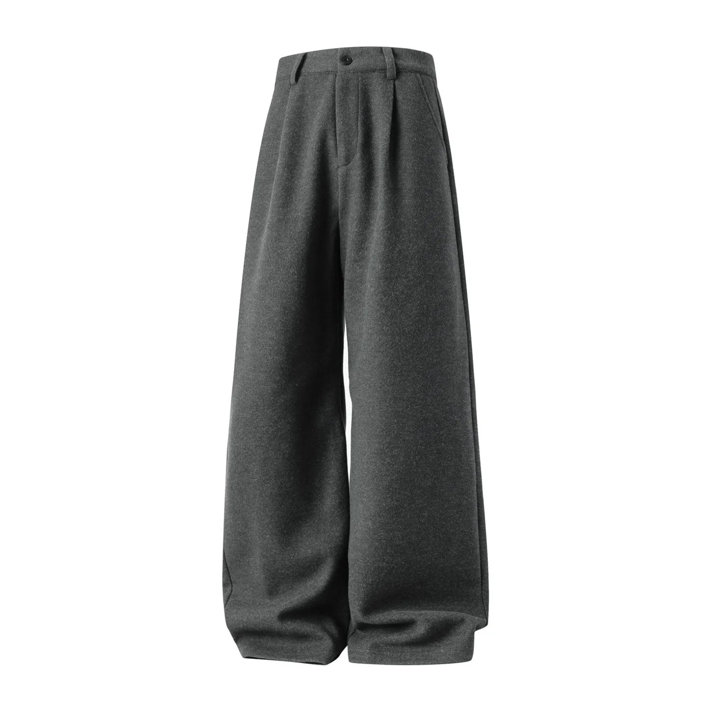 Men Solid Wide Leg Casual Trousers