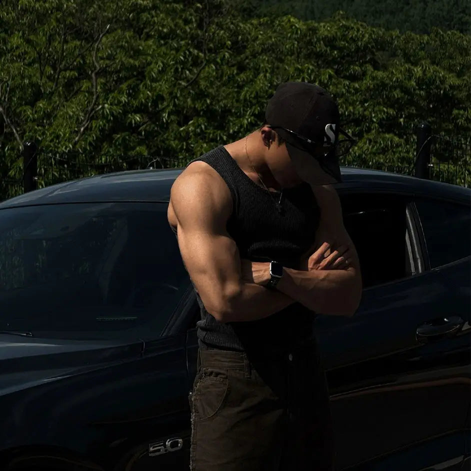 Men Ribbed Sleeveless Tank Top