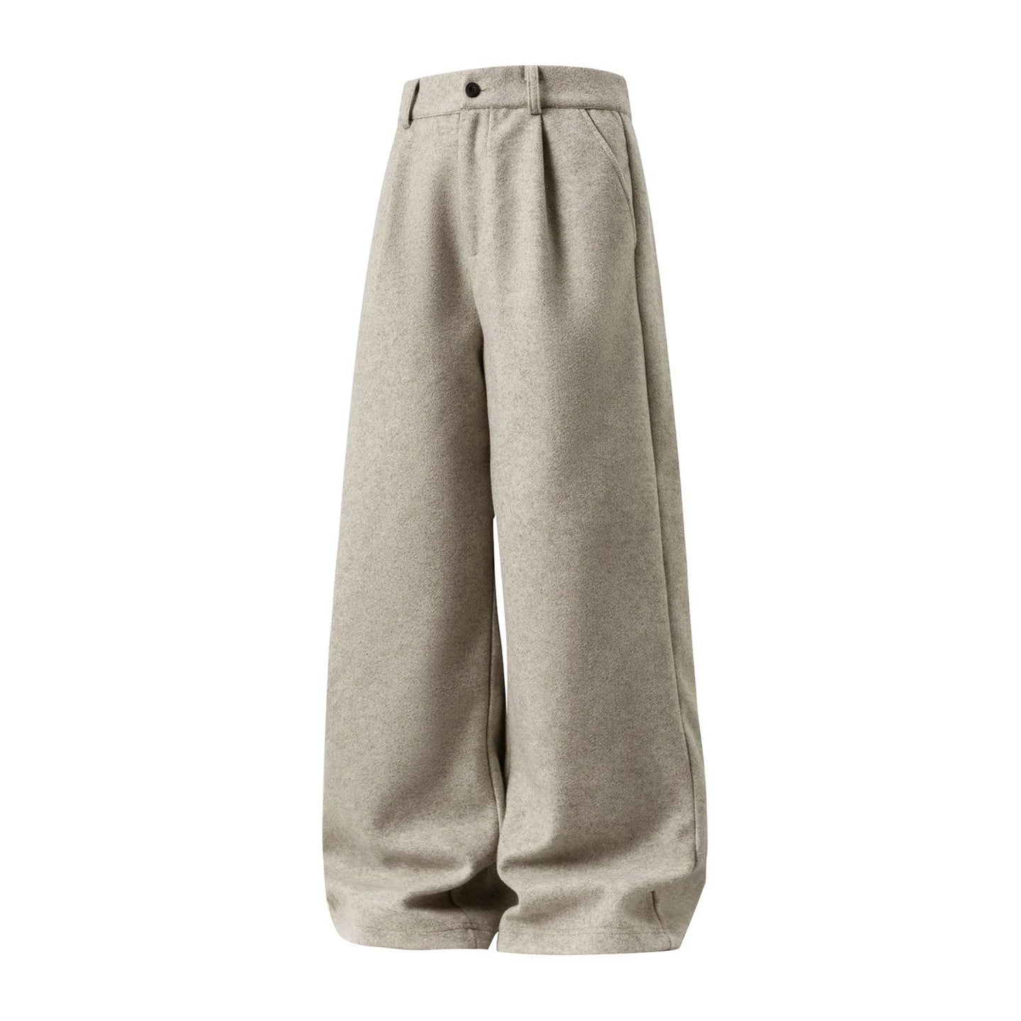Men Solid Wide Leg Casual Trousers