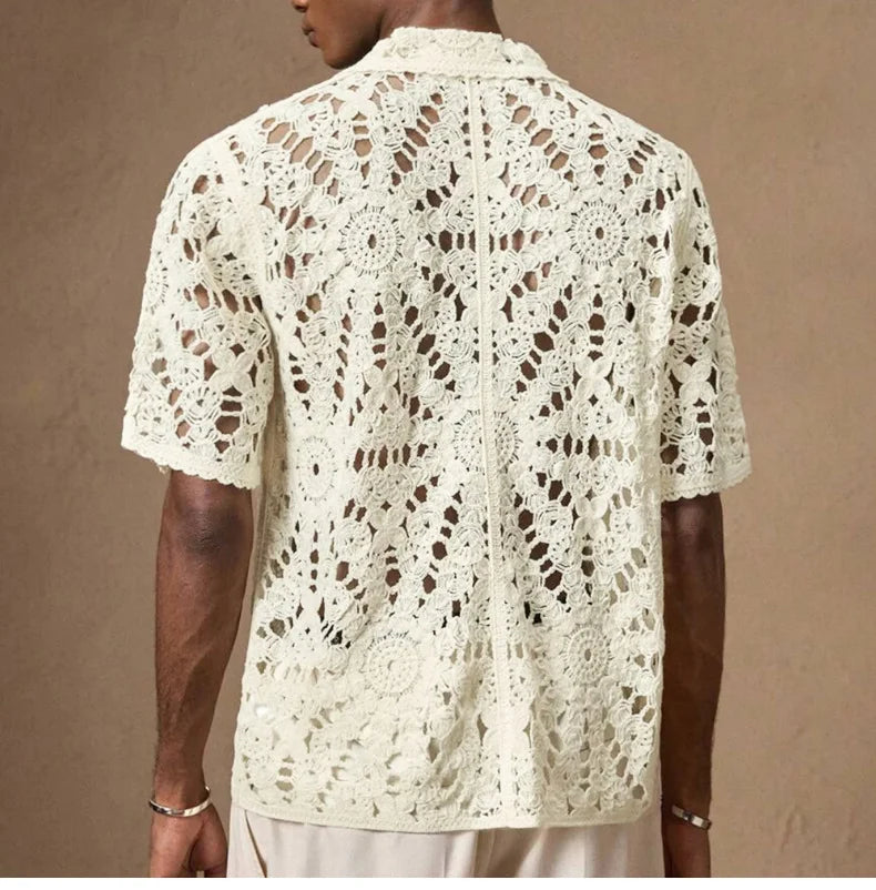 Men Mesh Polo Shirt Short Sleeve Summer