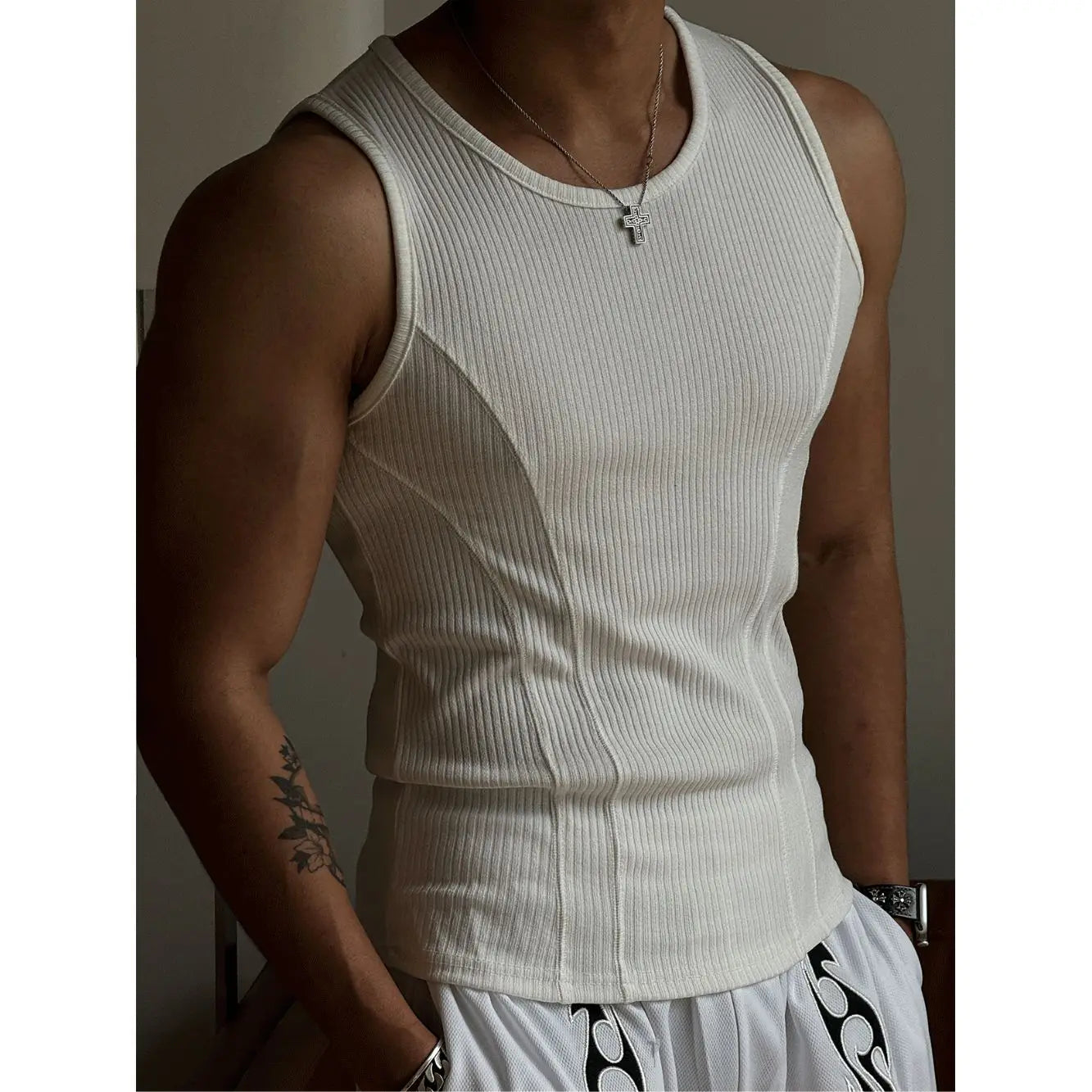 Men Ribbed Sleeveless Tank Top