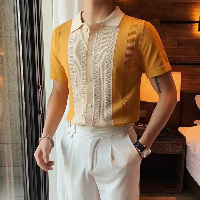 Men Short Sleeve Knit Shirt