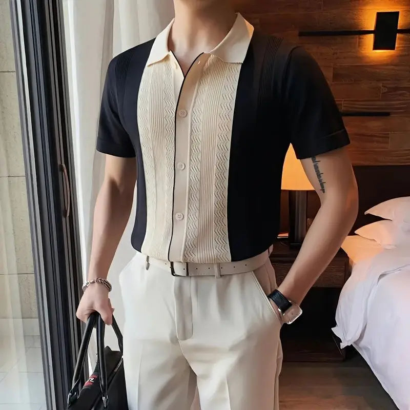 Men Short Sleeve Knit Shirt