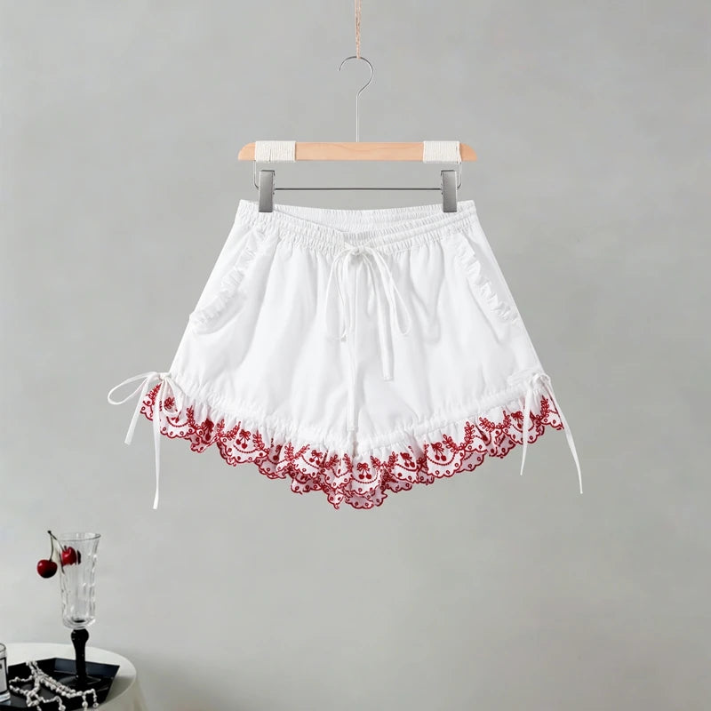 Women’s Floral Peter Pan Collar Shirt & Shorts Set – Slim Summer Outfit