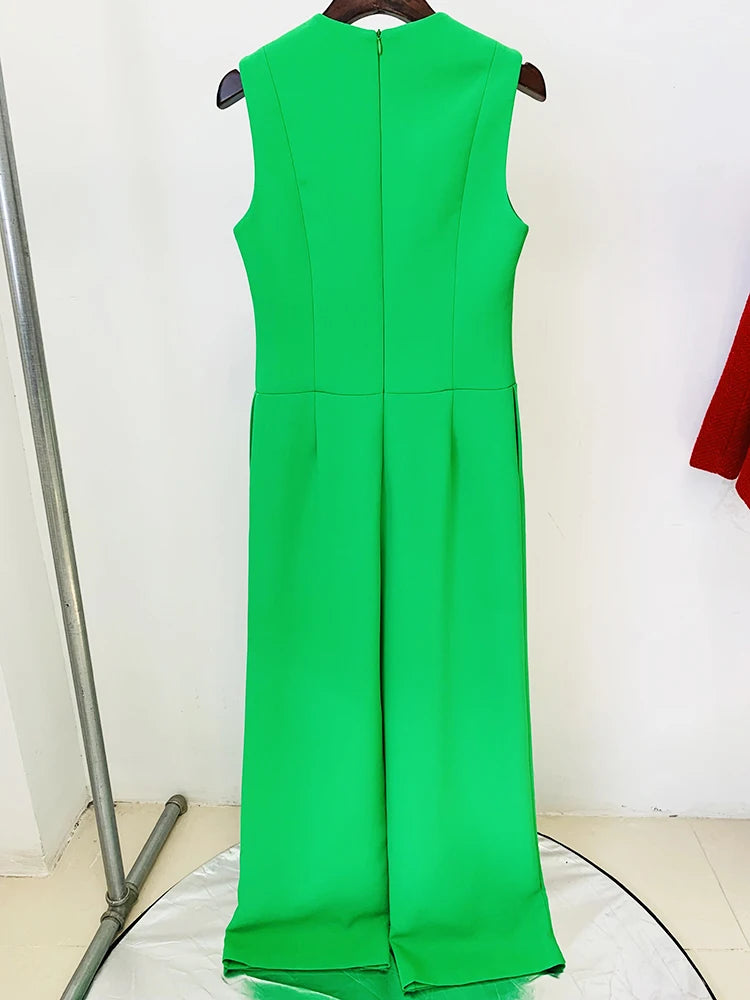 Women’s Sleeveless Ribbon Lace-Up Jumpsuit – High Street 2026 Runway Style
