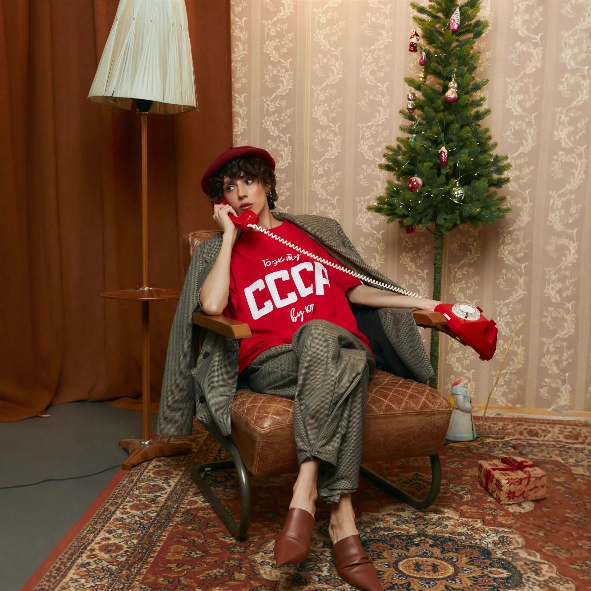 Women’s Letter Print Oversize Cotton T-Shirt – Russian Style Summer Pullover Tee