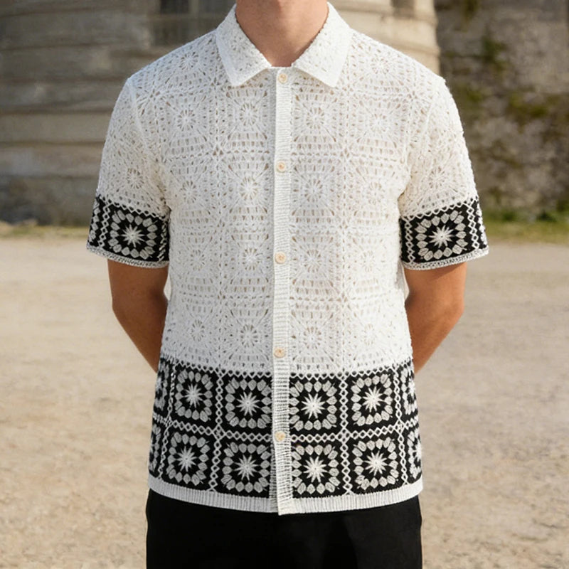 Men Summer Short Sleeve Knit Shirt