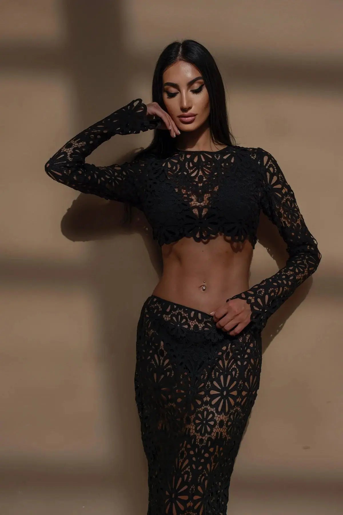 Women’s Boho Crop Top & Maxi Skirt Set – Sleeveless Embroidered Outfit
