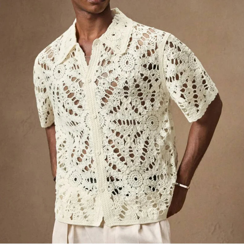 Men Mesh Polo Shirt Short Sleeve Summer