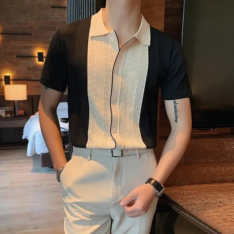 Men Short Sleeve Knit Shirt