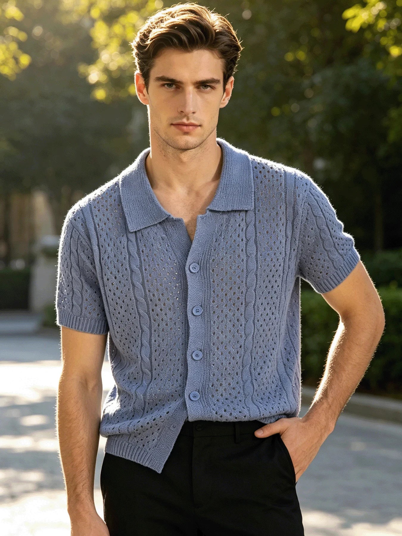Men’s Hollow Knit Polo