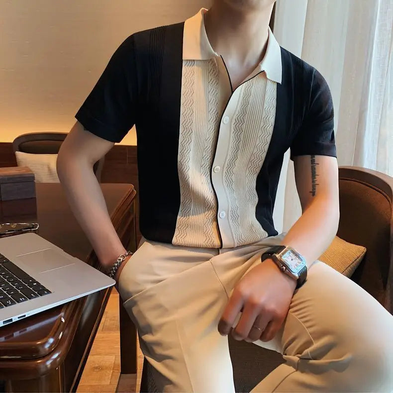 Men Short Sleeve Knit Shirt