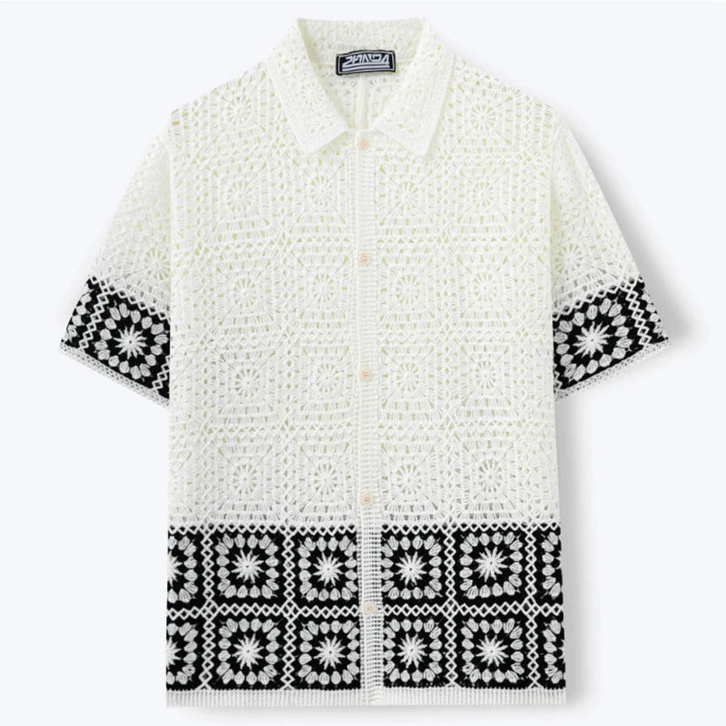 Men Summer Short Sleeve Knit Shirt