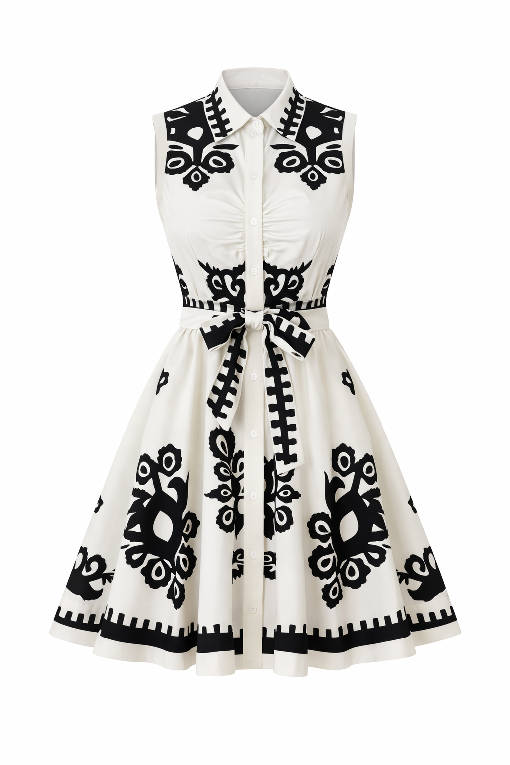 Women's Fashion Strapless Floral Print Belted Waist Dress Ladies Summer Beach Dress Casual Sleeveless Swing Dress