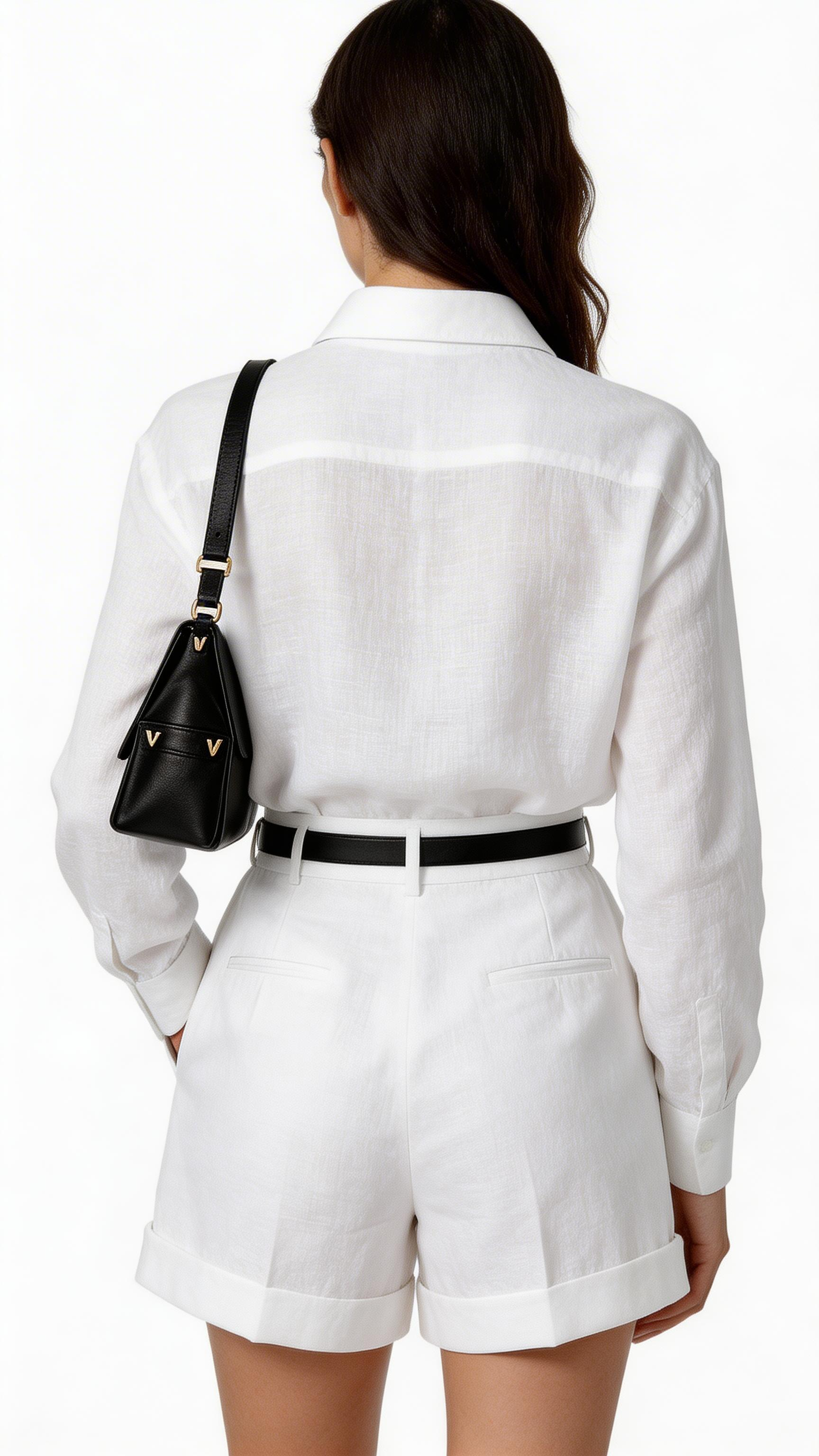 Women’s Casual 2-Piece Shirt & Shorts Set – Button Detail Summer Outfit