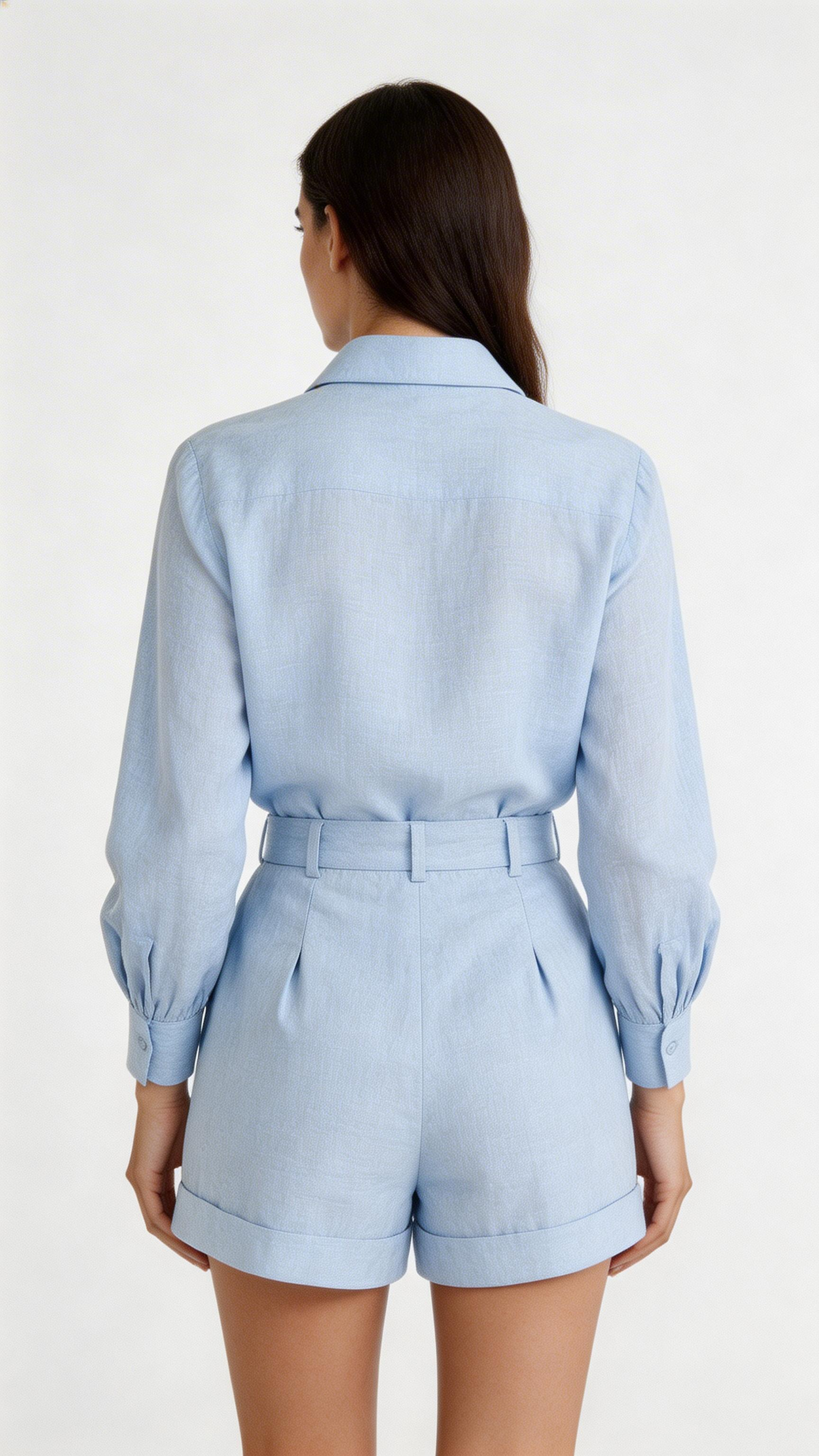 Women’s Casual 2-Piece Shirt & Shorts Set – Button Detail Summer Outfit