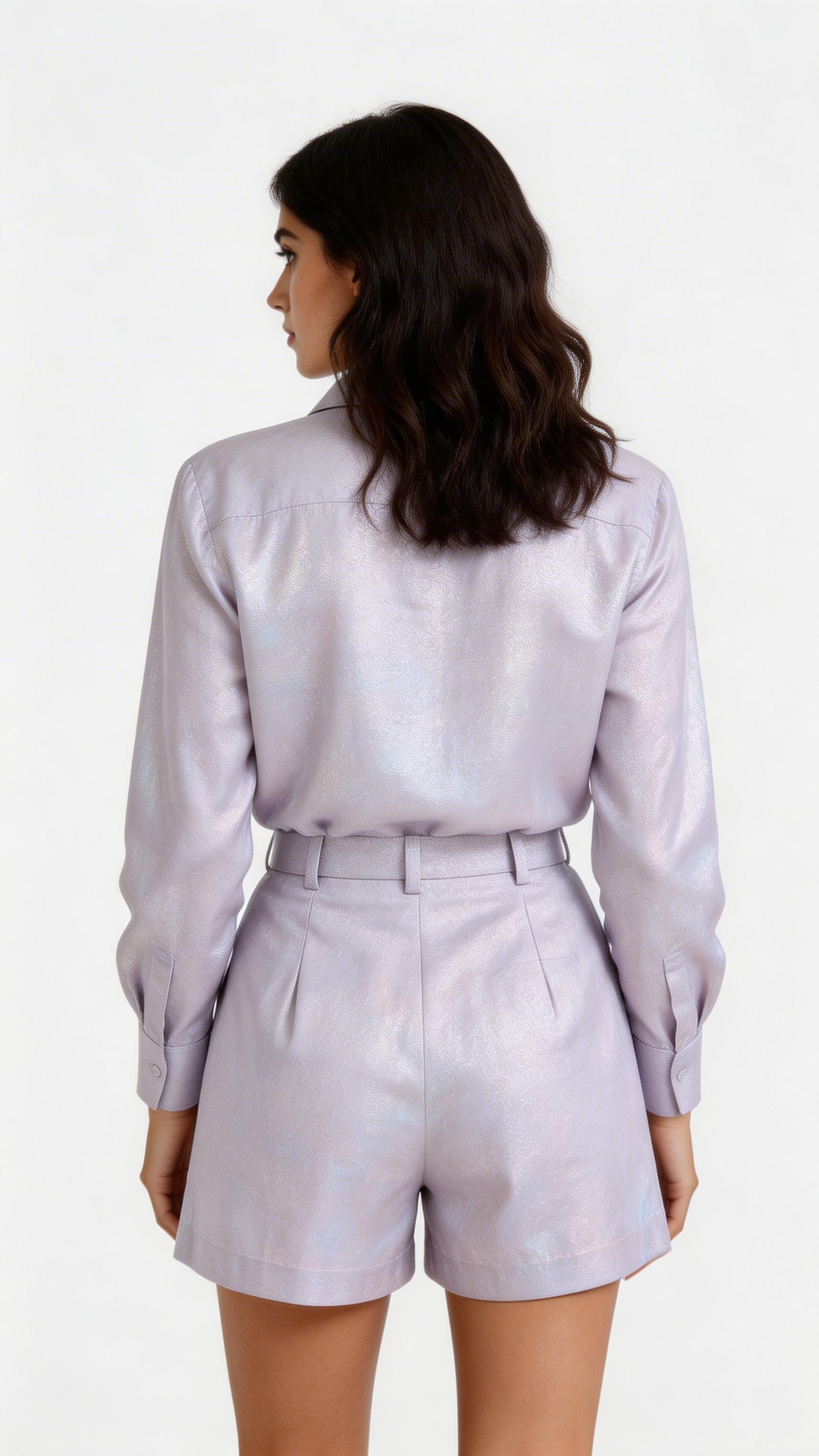 Women’s Casual 2-Piece Shirt & Shorts Set – Button Detail Summer Outfit