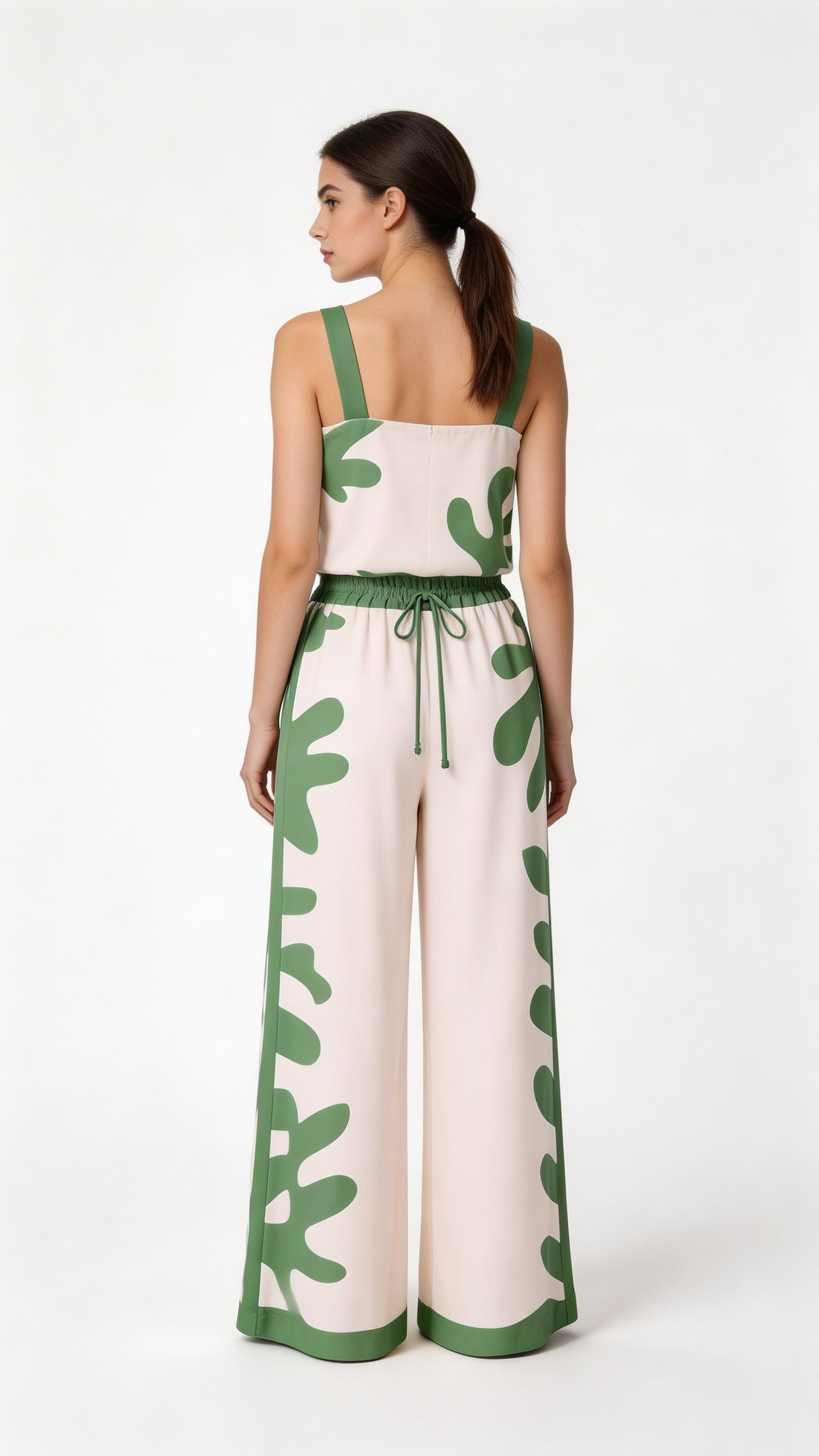 Women’s Printed Vest & Wide Leg Pants Set – Sleeveless Summer Outfit