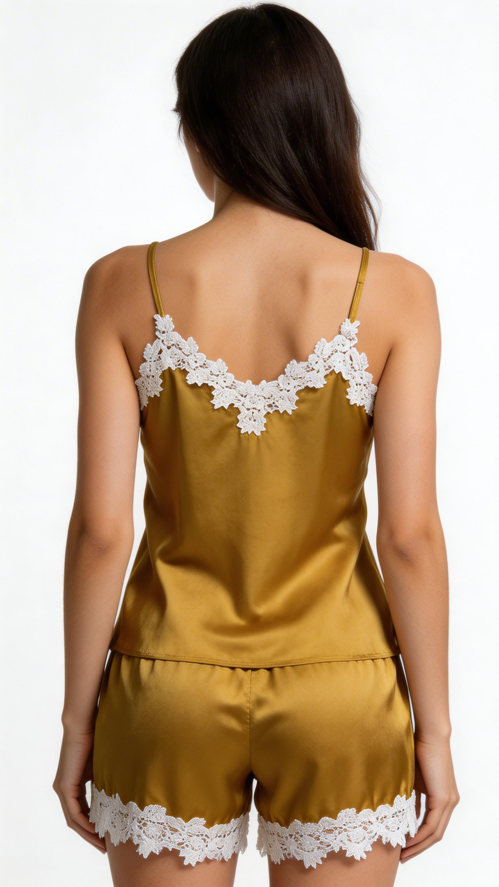 Women Lace Trim Cami Shorts Set Loungewear
