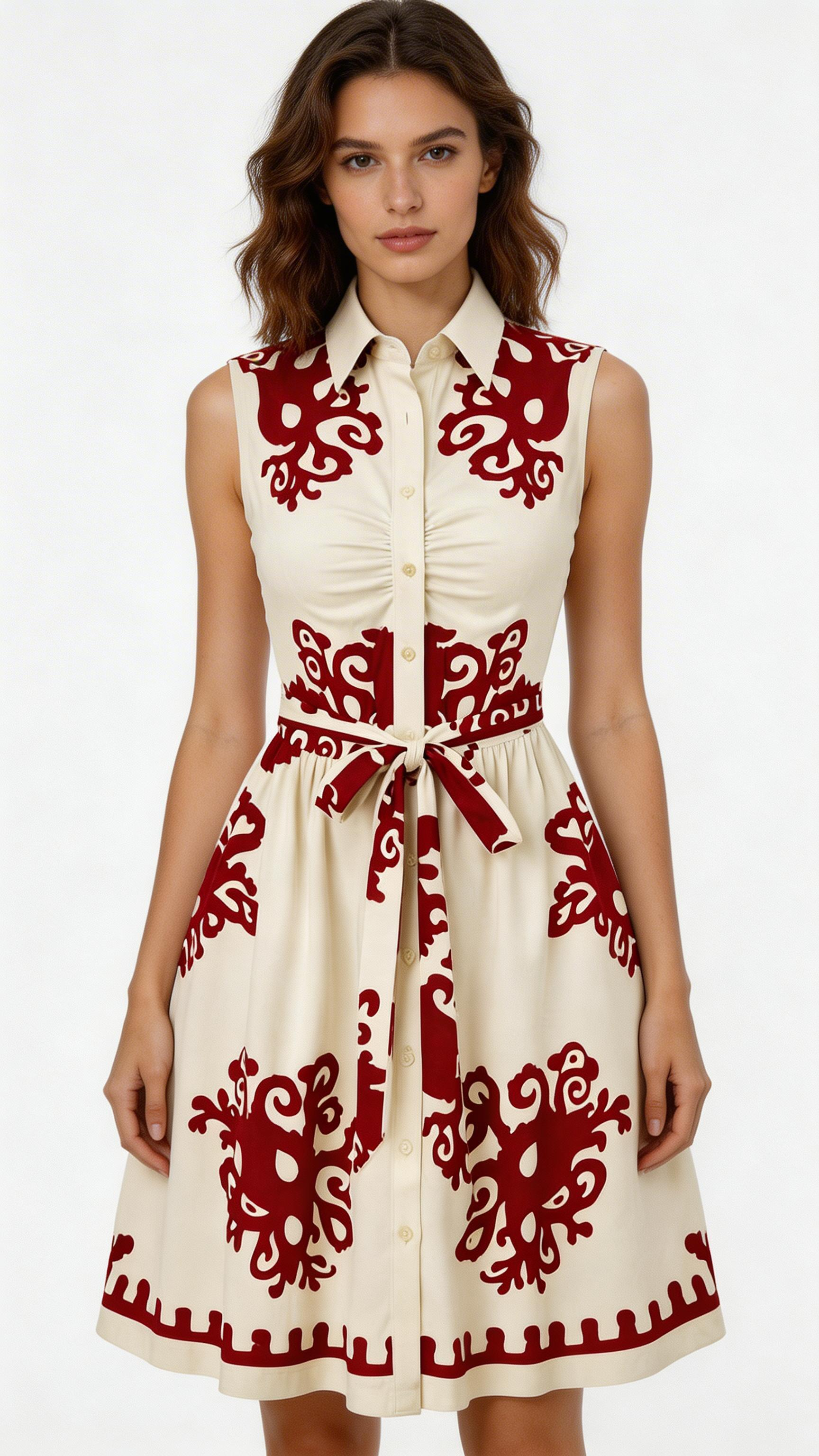 Women's Fashion Strapless Floral Print Belted Waist Dress Ladies Summer Beach Dress Casual Sleeveless Swing Dress
